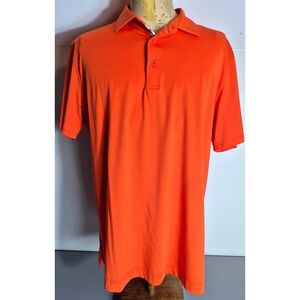 Robert Graham Mens Stinger Performance Golf Polo Shirt Large Orange